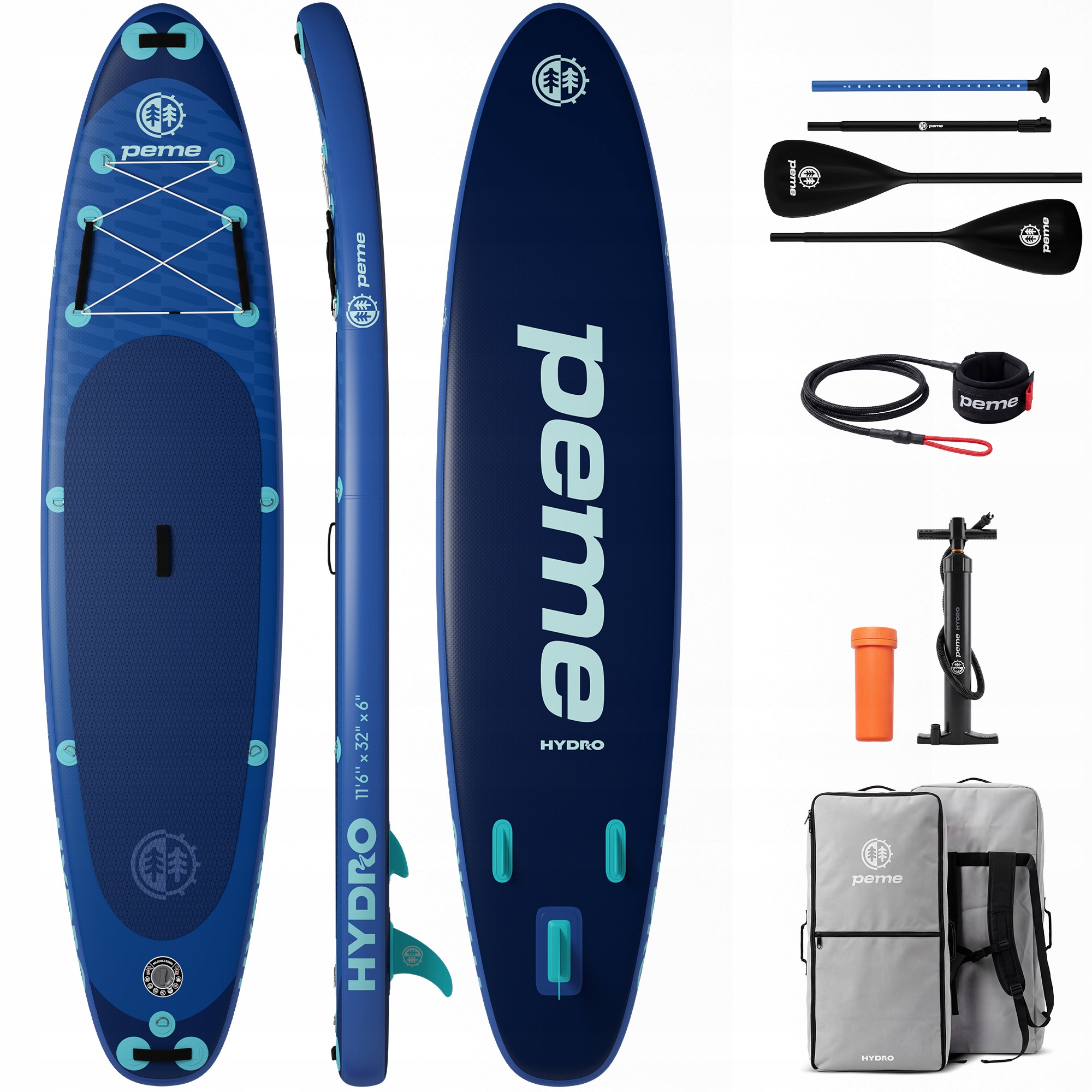 Sup Deska Pompowana Do Pływania Dmuchana 350 Zestaw Wiosło Hydro Peme