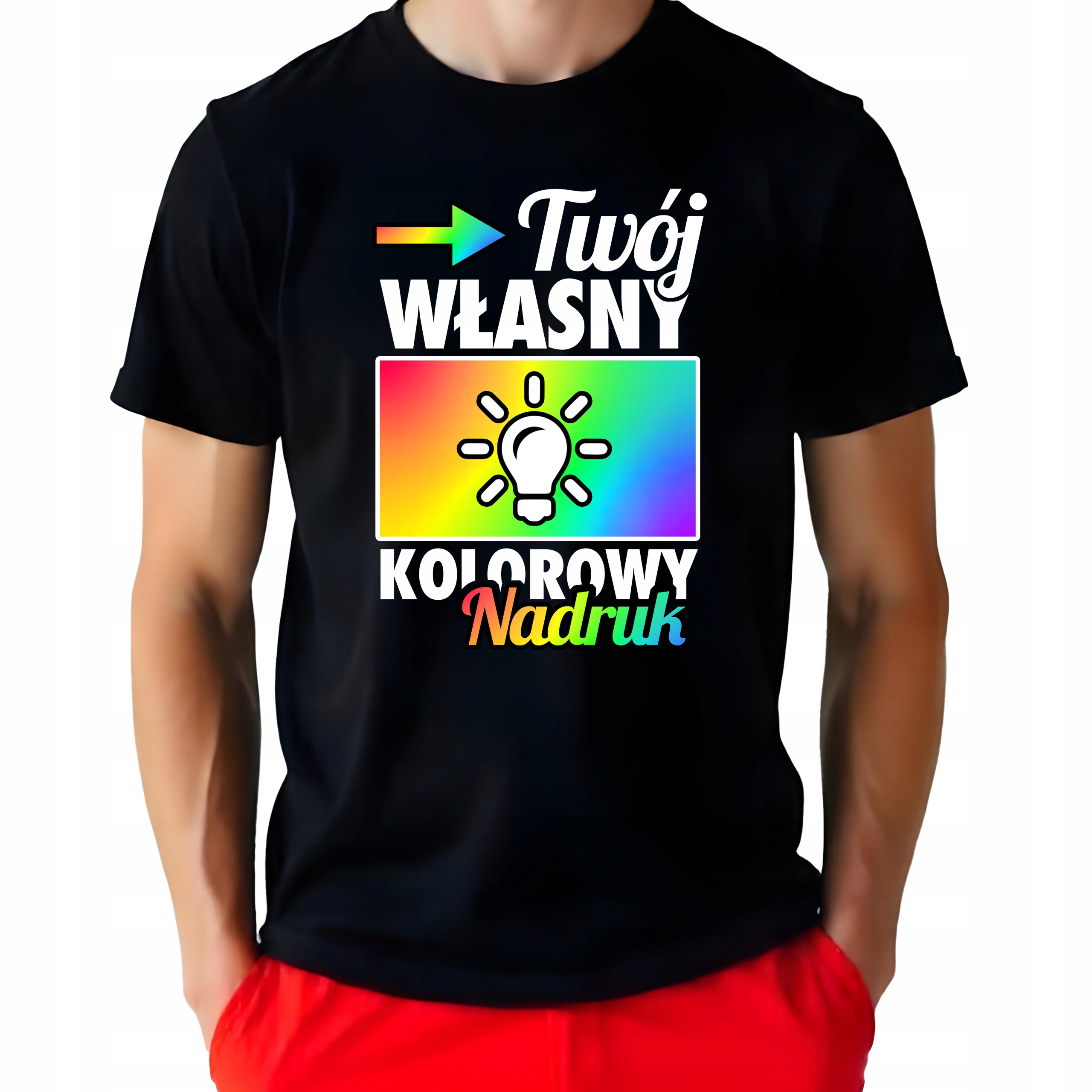 Pánský komplet Pyžamo Černá Kraťasy Červené Vlastní Vzor Potisk XL