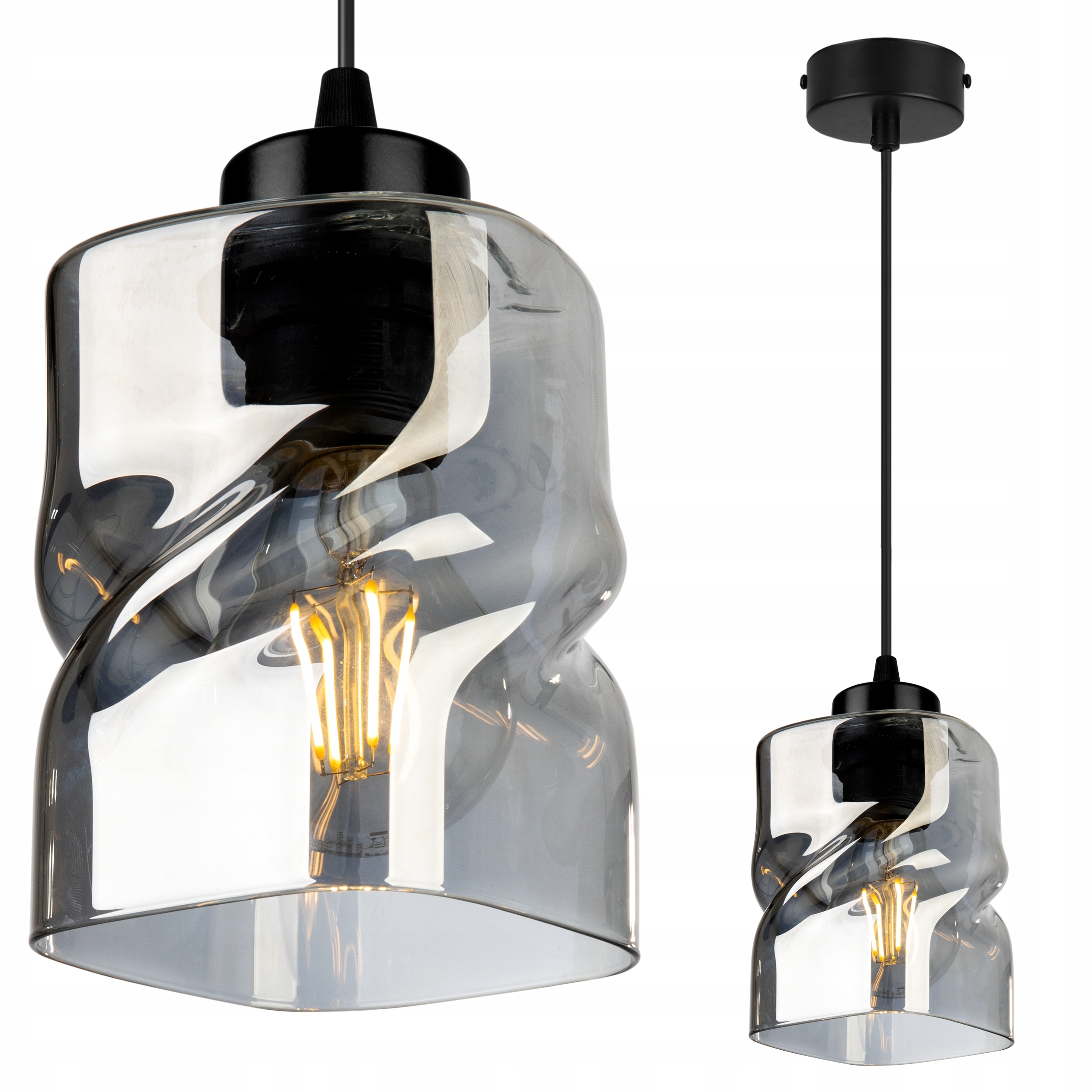 

Lampa Wisząca Sufitowa Nowoczesna Żyrandol Szklana