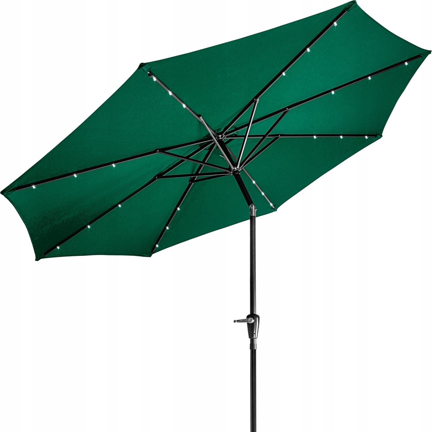 

Parasol Ogrodowy Zielony 3 M Led Z Korbką Skośny
