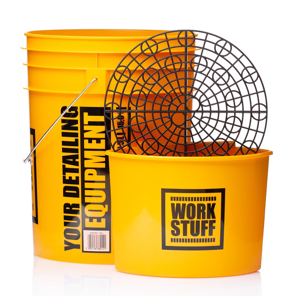 WORK STUFF Detailing Bucket Yellow WASH Wiadro + Separator organizer Hanger Producent Work Stuff