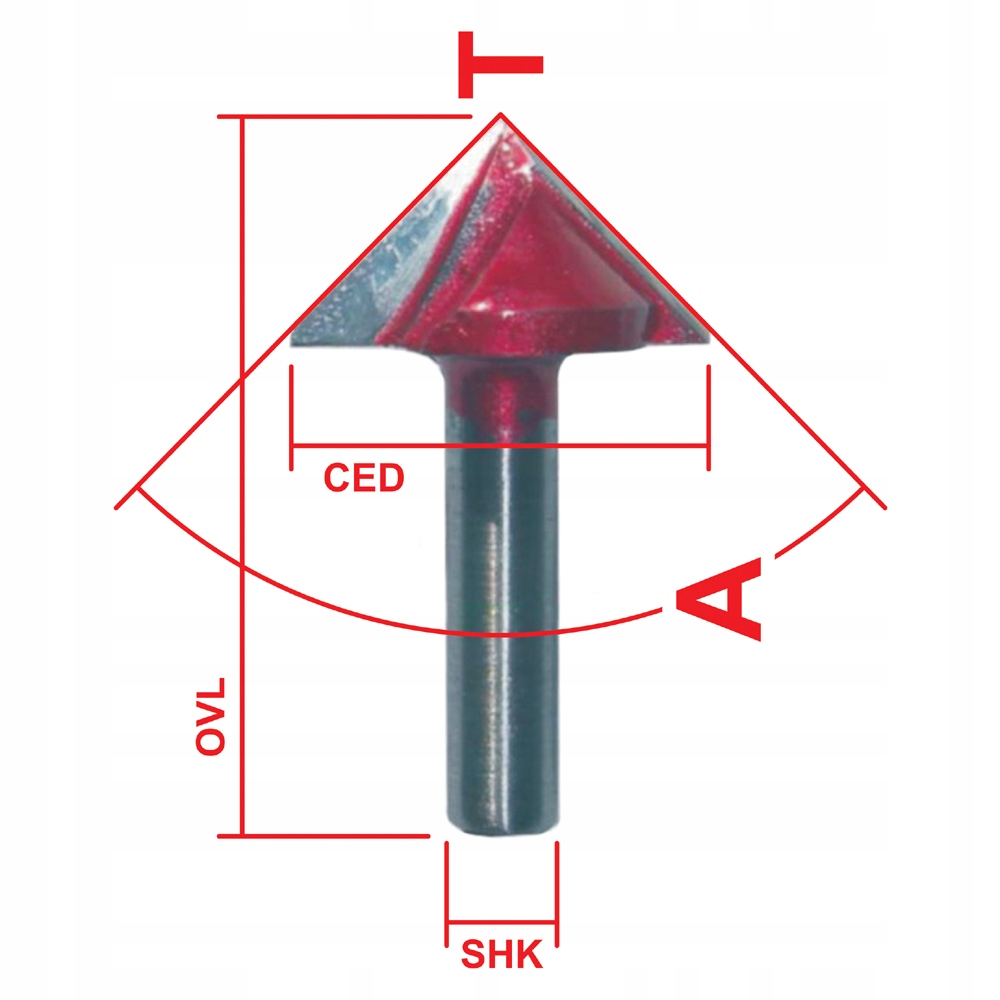 Frez V-Bit 90 stopni fazujący dwupiórowe HSS Marka inny