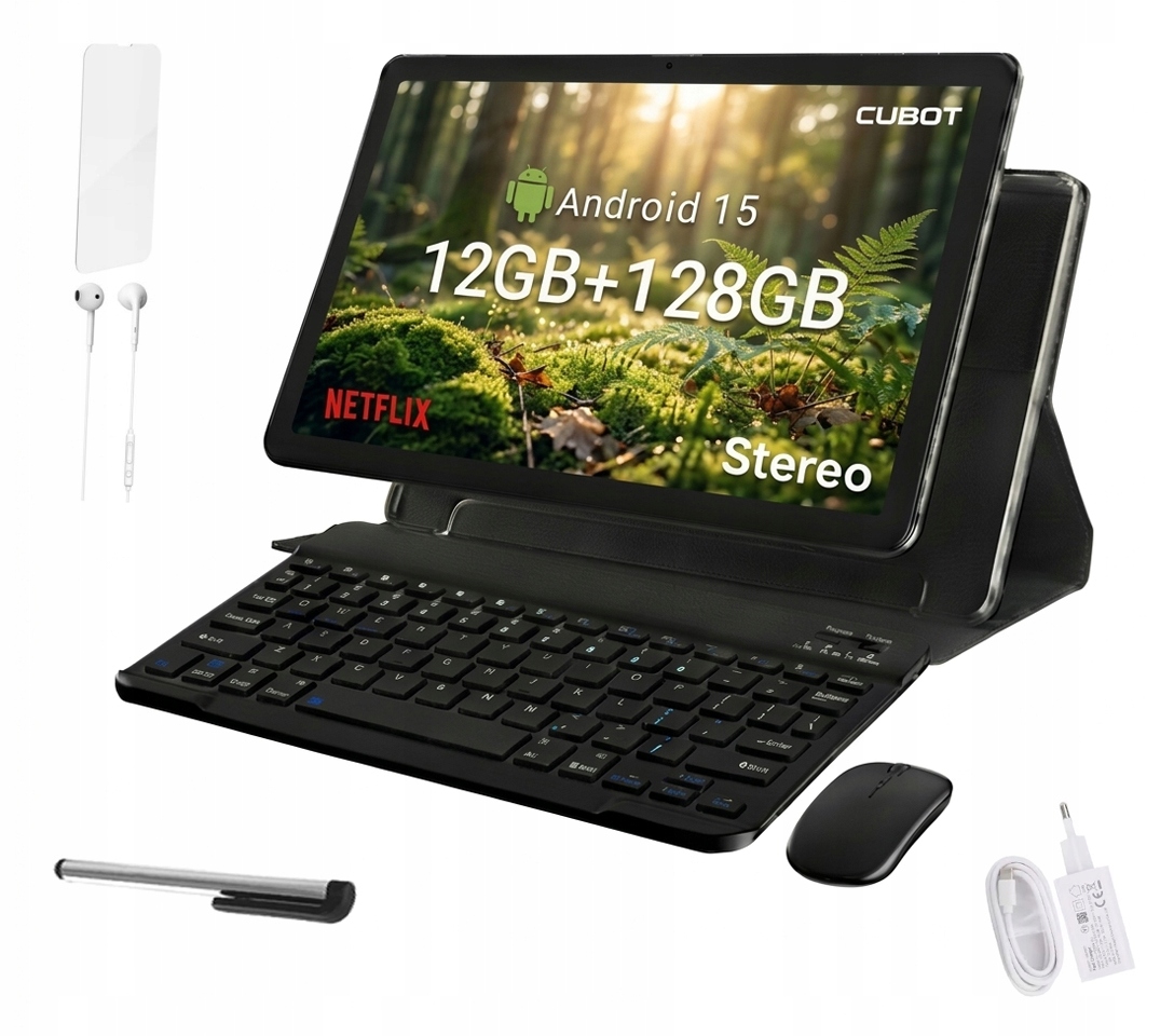 Cubot Tablet Tab 65 10,1" Hd+ 12/128GB Android 15 Klawiatura Mysz Etui