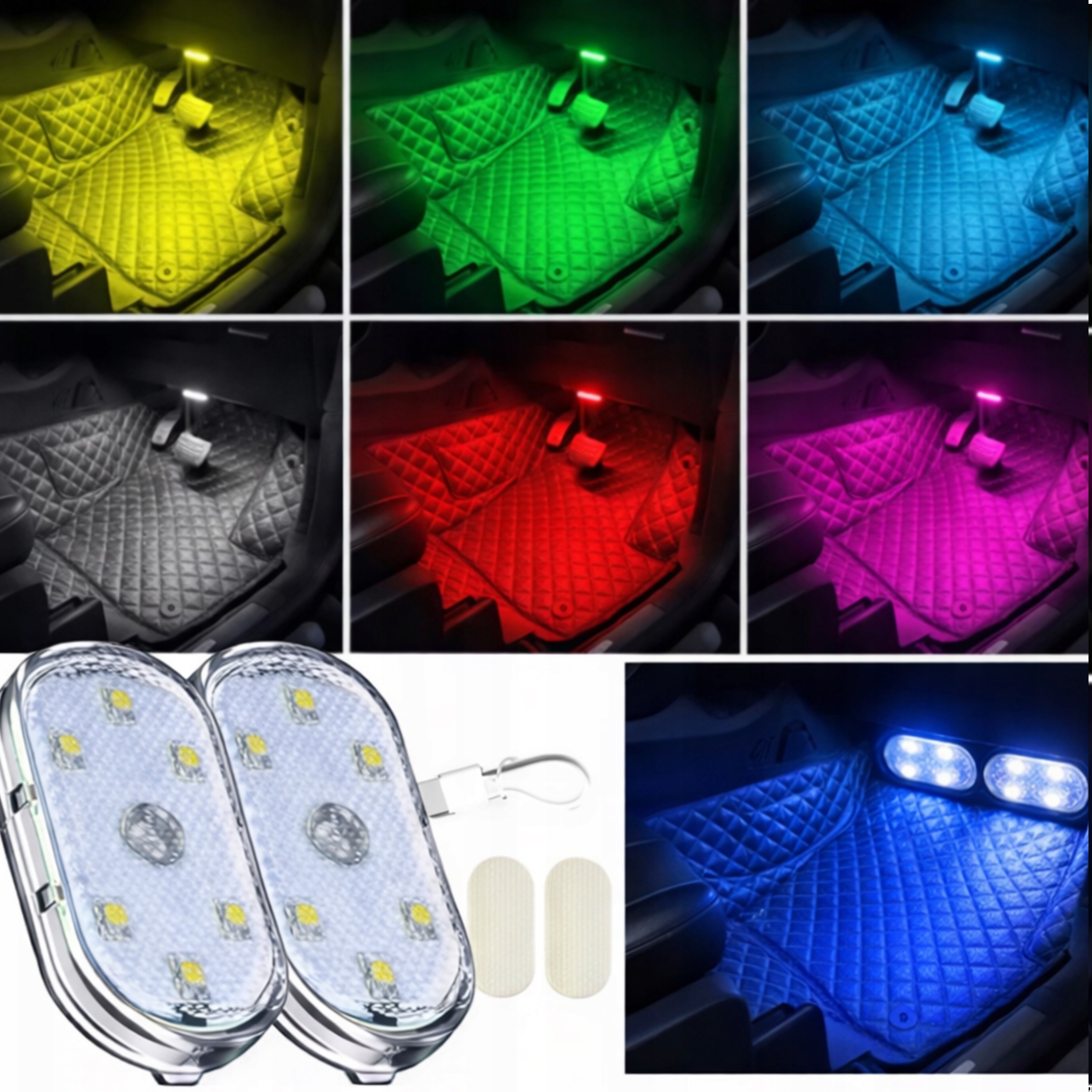 USB LED ОСВЕЩЕНИЕ САЛОНА АВТОМОБИЛЯ БЕСПРОВОДНАЯ ЛАМПА 7 ЦВЕТОВ