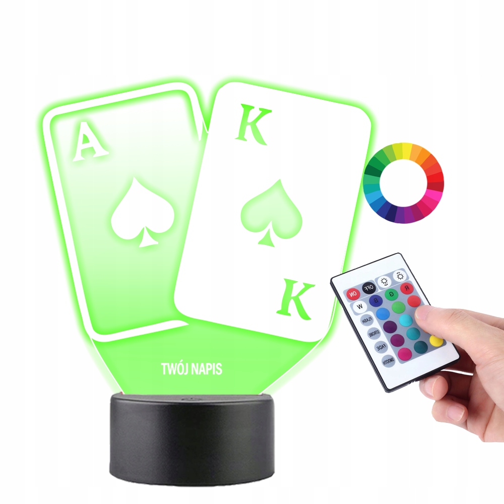 

Lampka na Biurko Statuetka Plexido Karty Poker As