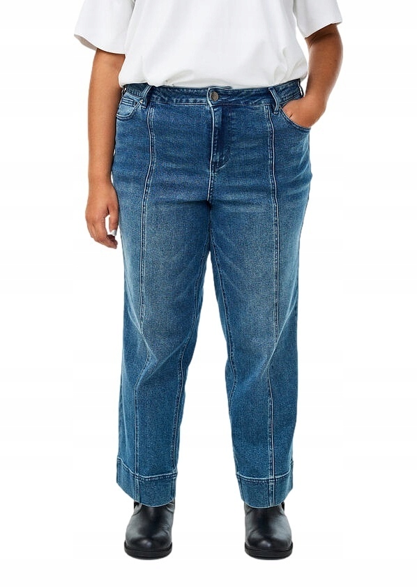 Plus Size Zizzi Modré Jednoduché Džíny S Prošíváním 909E 50