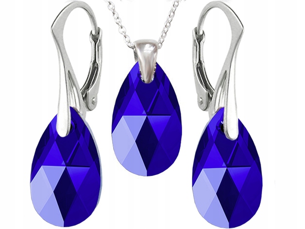 

Komplet Swarovski Migdał 16mm Majestic Blue