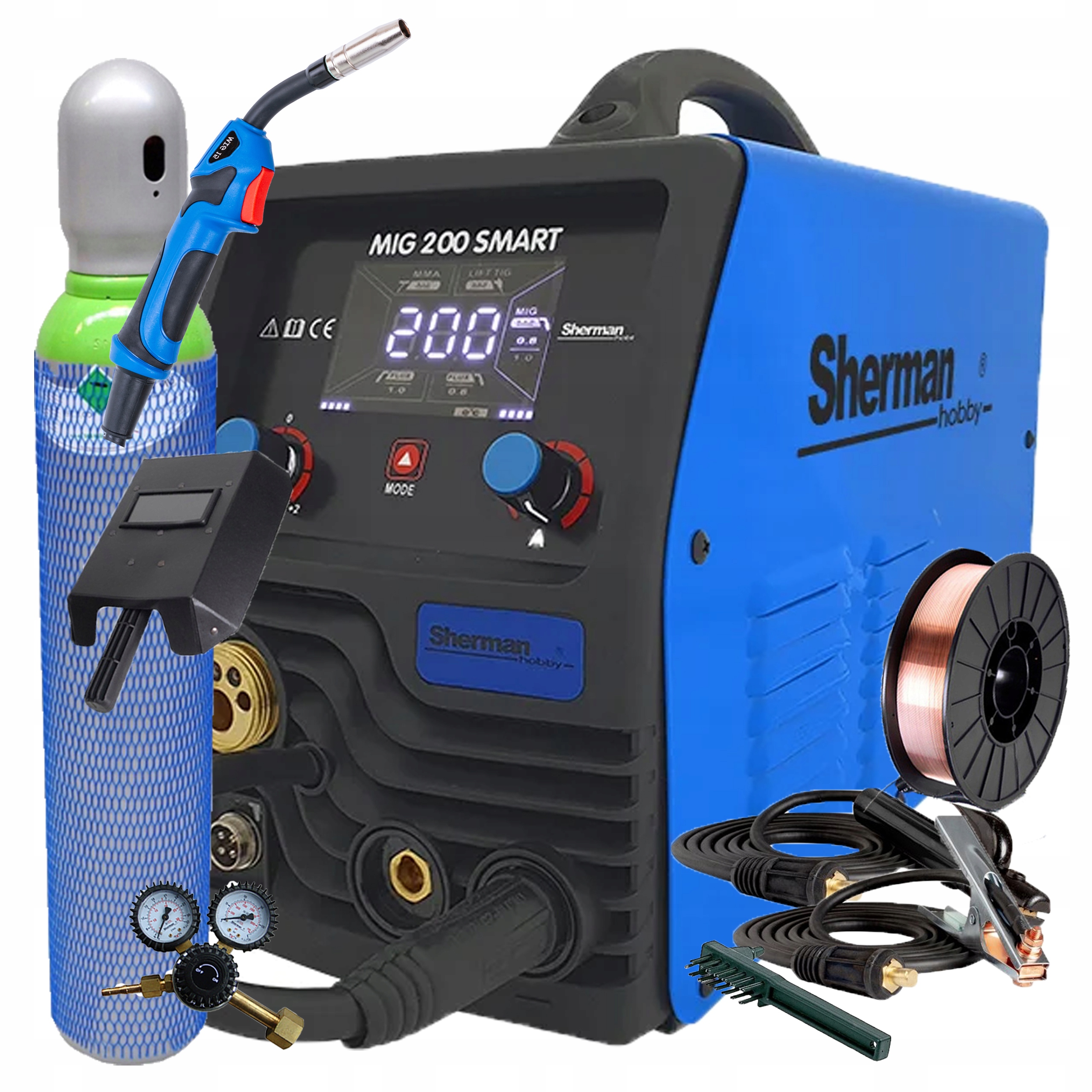 Spawarka Migomat Sherman Mig 200 Smart 200A Mma Tig Lift 3W1 Zestaw