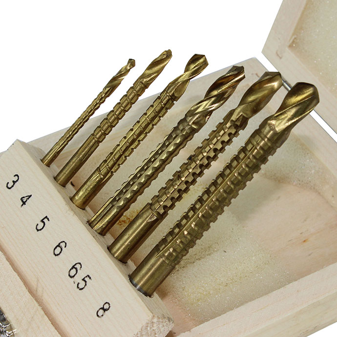 ZESTAW WIERTEŁ 6el WIERTŁA FREZUJĄCE METAL DREWNO Typ mocowania walcowy