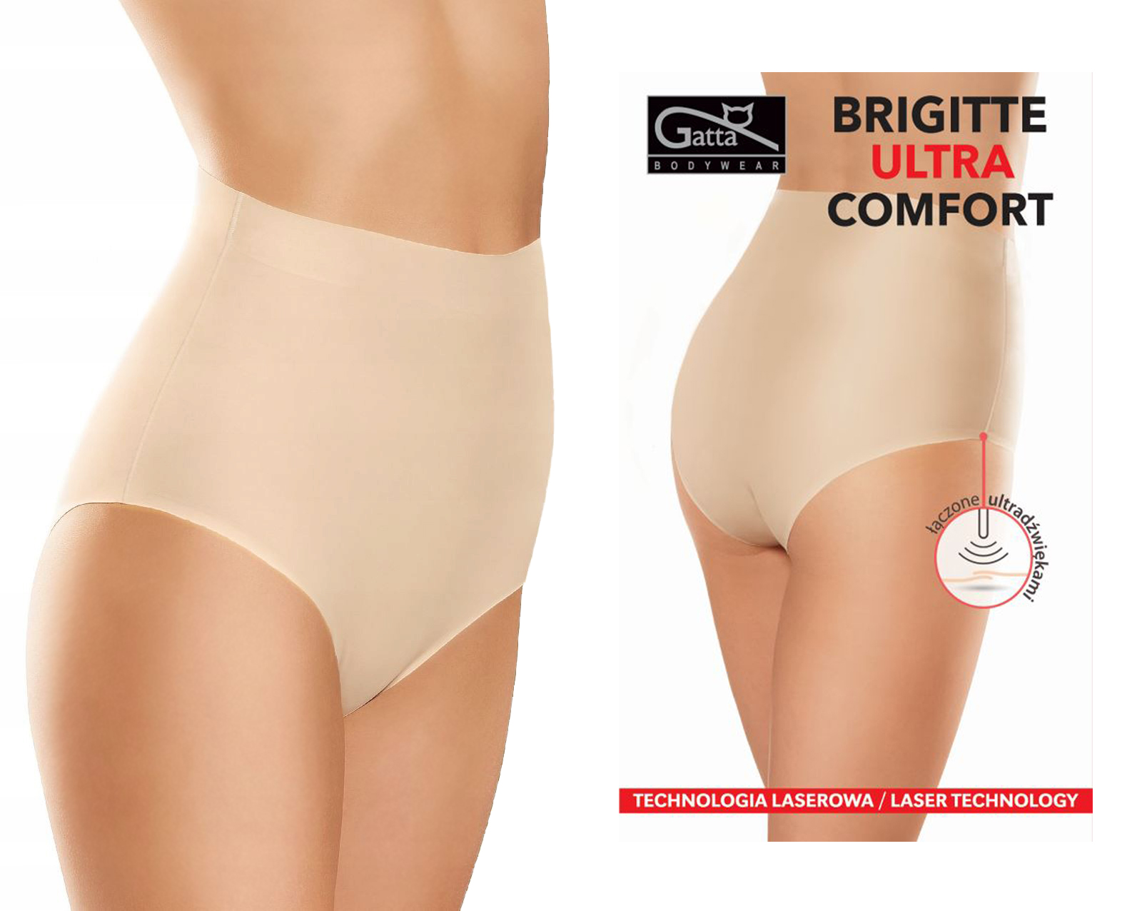 

Figi Gatta Brigitte Comfort bezszwowe, XL beż