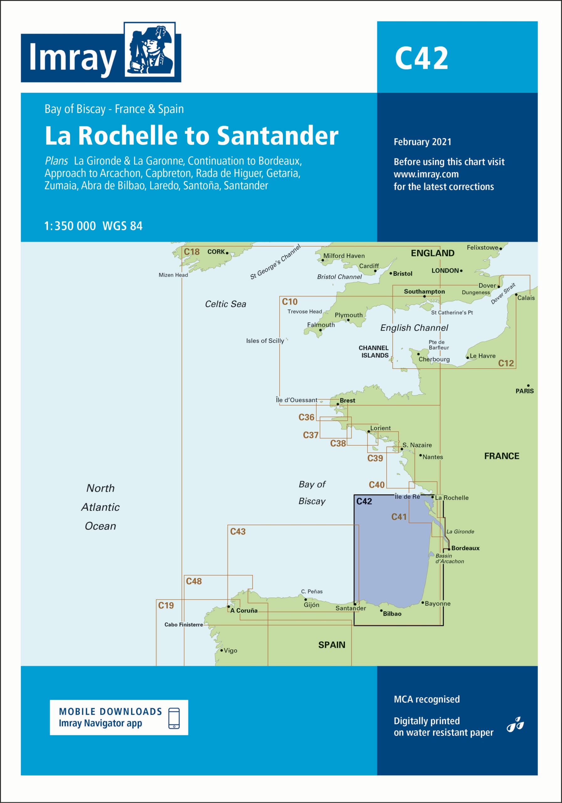 Imray Chart C42: La Rochelle to Santander