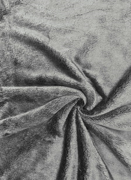 TKANINA PLUSZ FUTERKO 2 GRAFITOWY