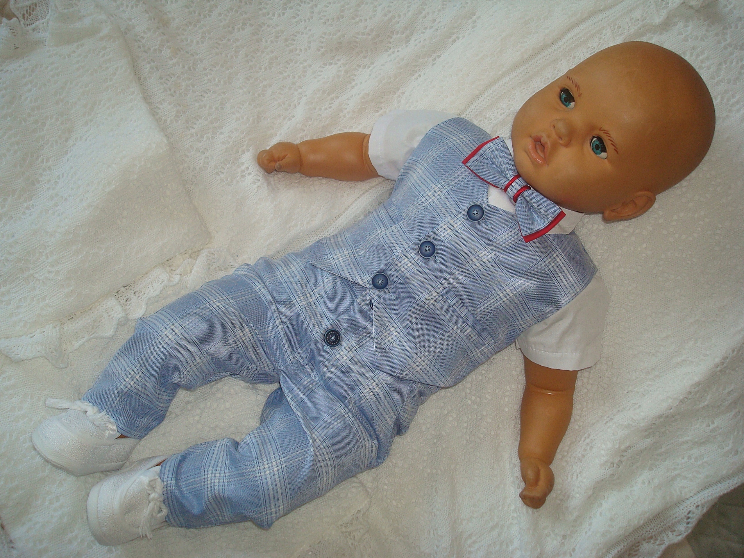 KOMPLET KAMIZELKA UBRANKO /CHRZTU /WESELE/ 74 Kolor niebieski