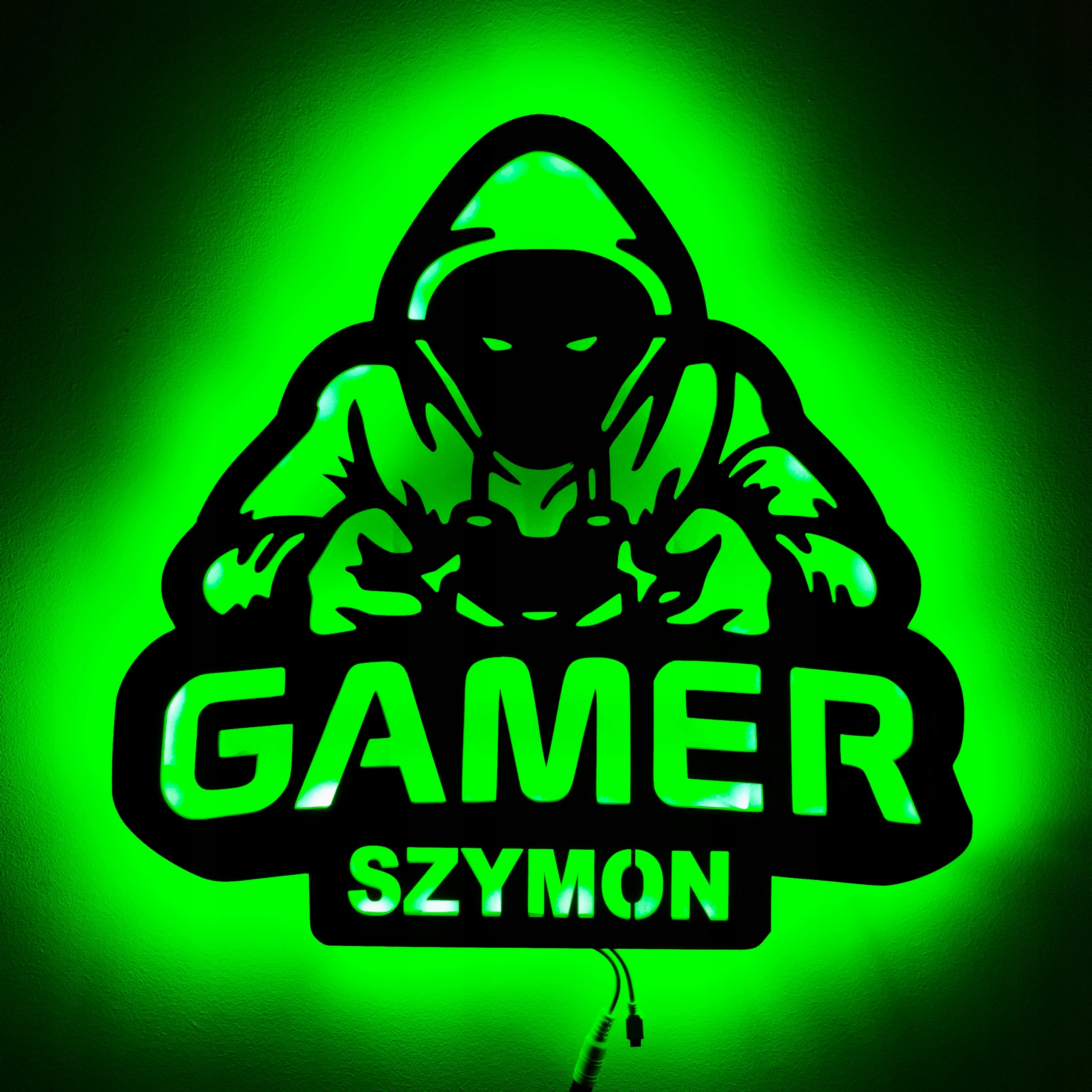 Noční Lampa 3D Gamer Rgb personalizovaná s dálkovým ovládáním Dárek pro hráče