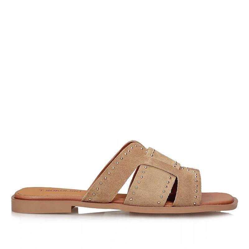 Nazouváky pantofle T.Sokolski An L26-403 Khaki béžové semišové