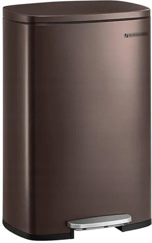 Kosz Na Śmieci 1-komorowy Brązowy 50l Z Pedałem Wiadrem Wewnętrznym