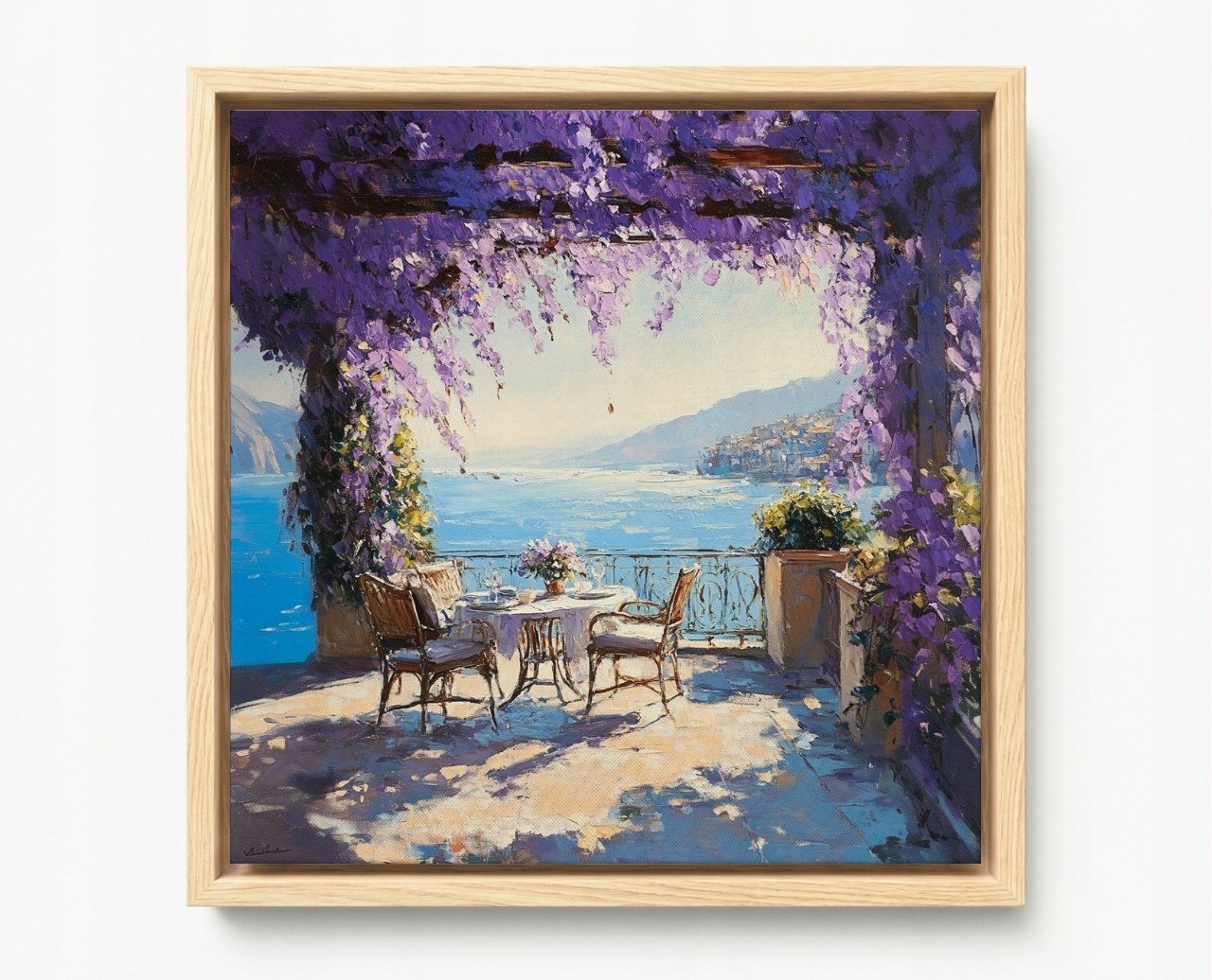 Obraz Rama American Box Stredozemná Krajina Terasa More Wisteria 60x60