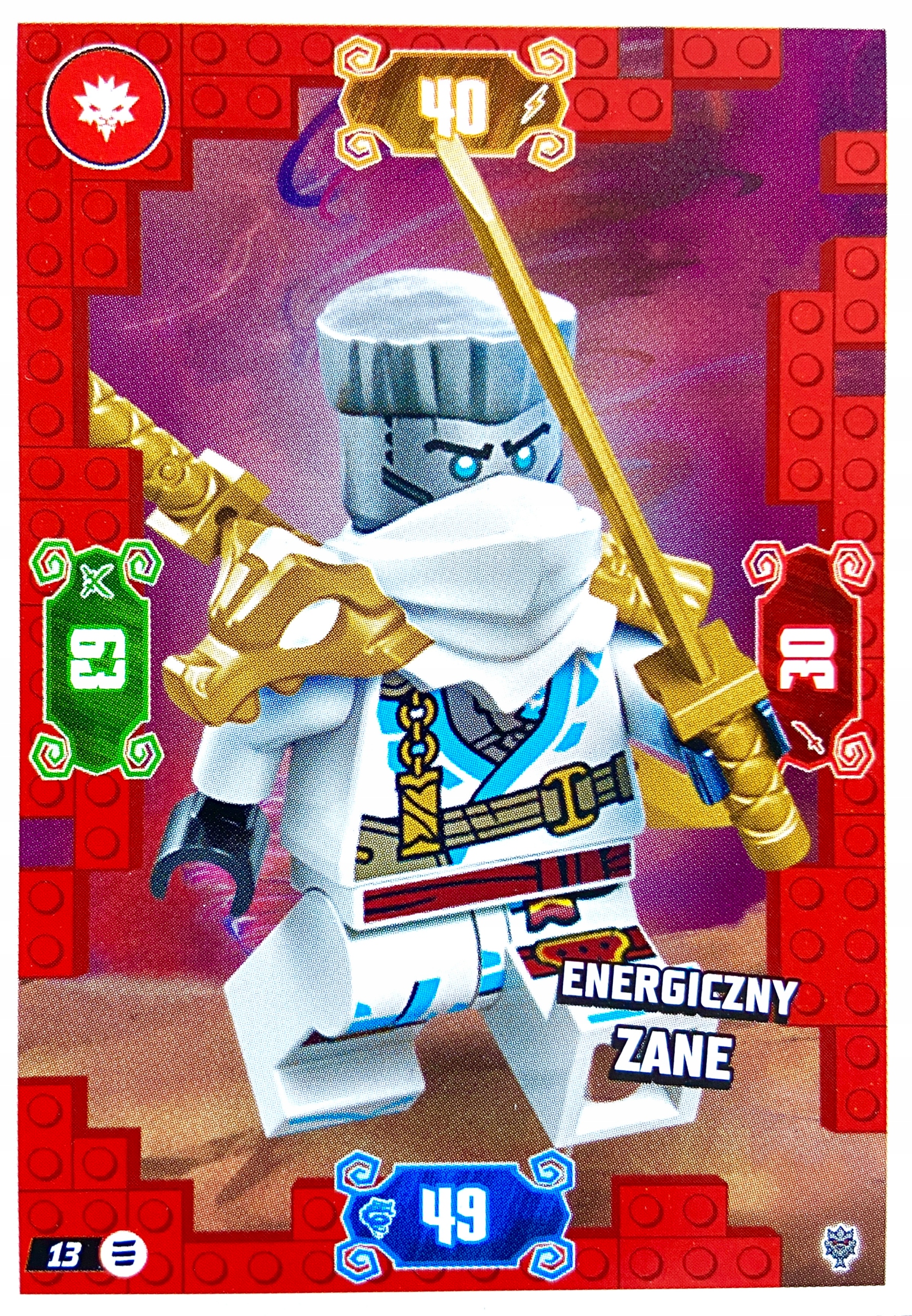 Lego Ninjago 2026 seria 11 karta podstawowa 13 Energiczny Zane