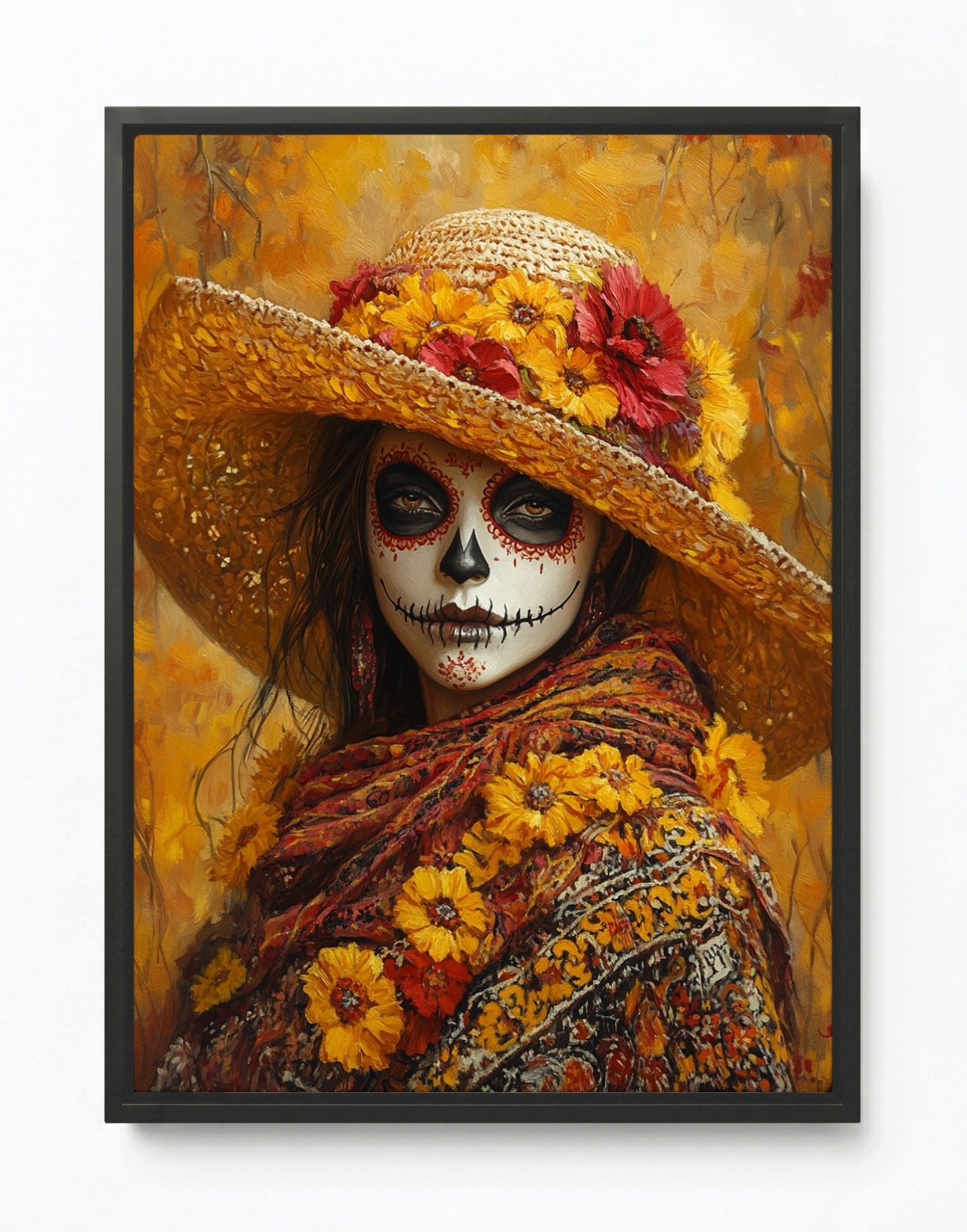 Obraz Rama American Box Portrét La Catrina Sviatok Zosnulých Mexiko 60x80