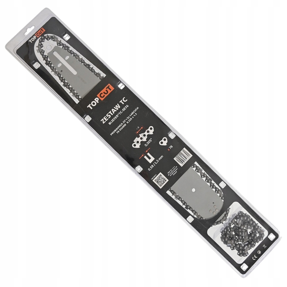 Zestaw prowadnica 20" cali 50 cm 2 łańcuchy 76 ogniw 0.325x1,5 mm pilarki