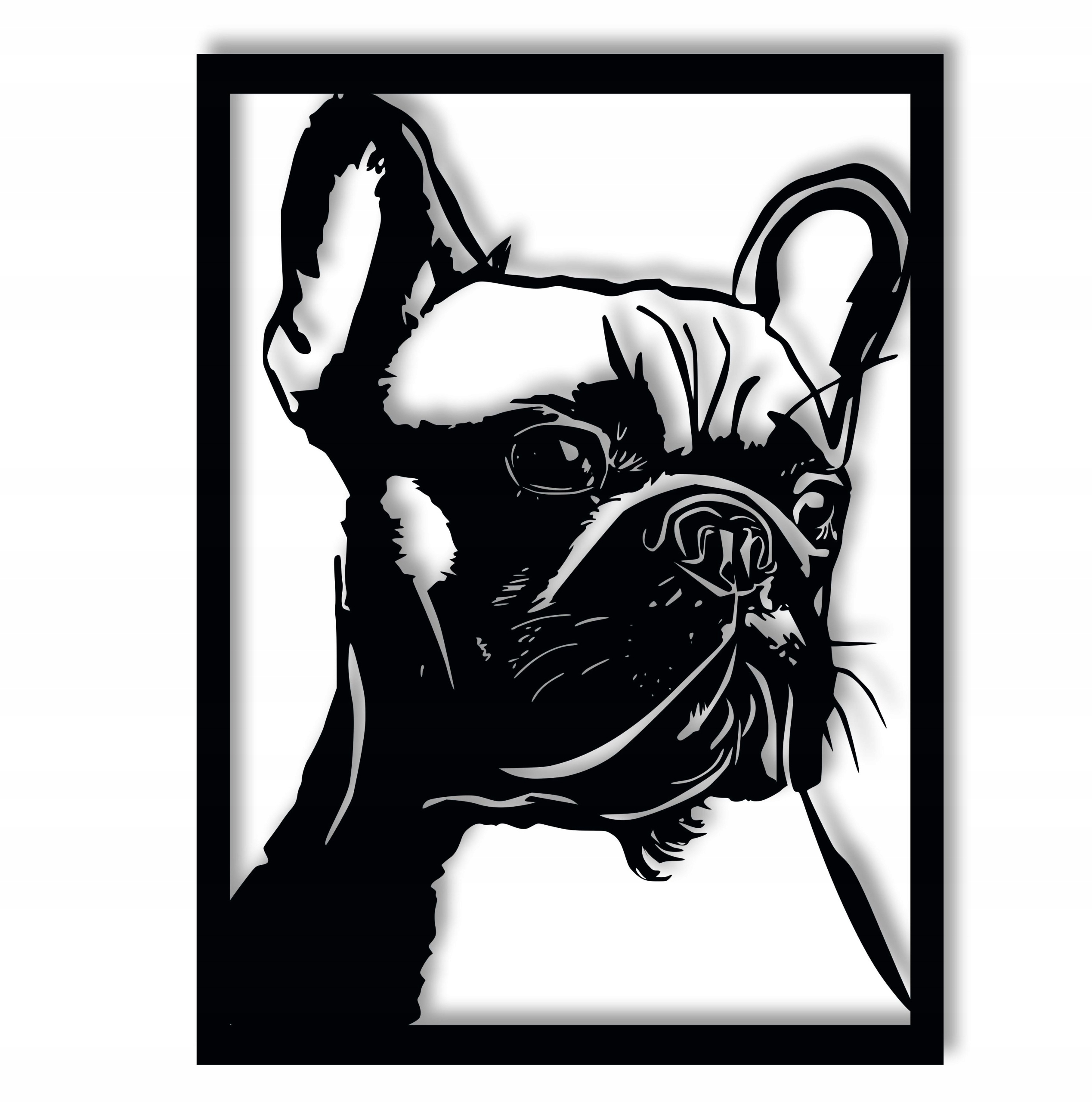 

Dekoracja ścienna Buldog Francuski obraz 3d 70cm