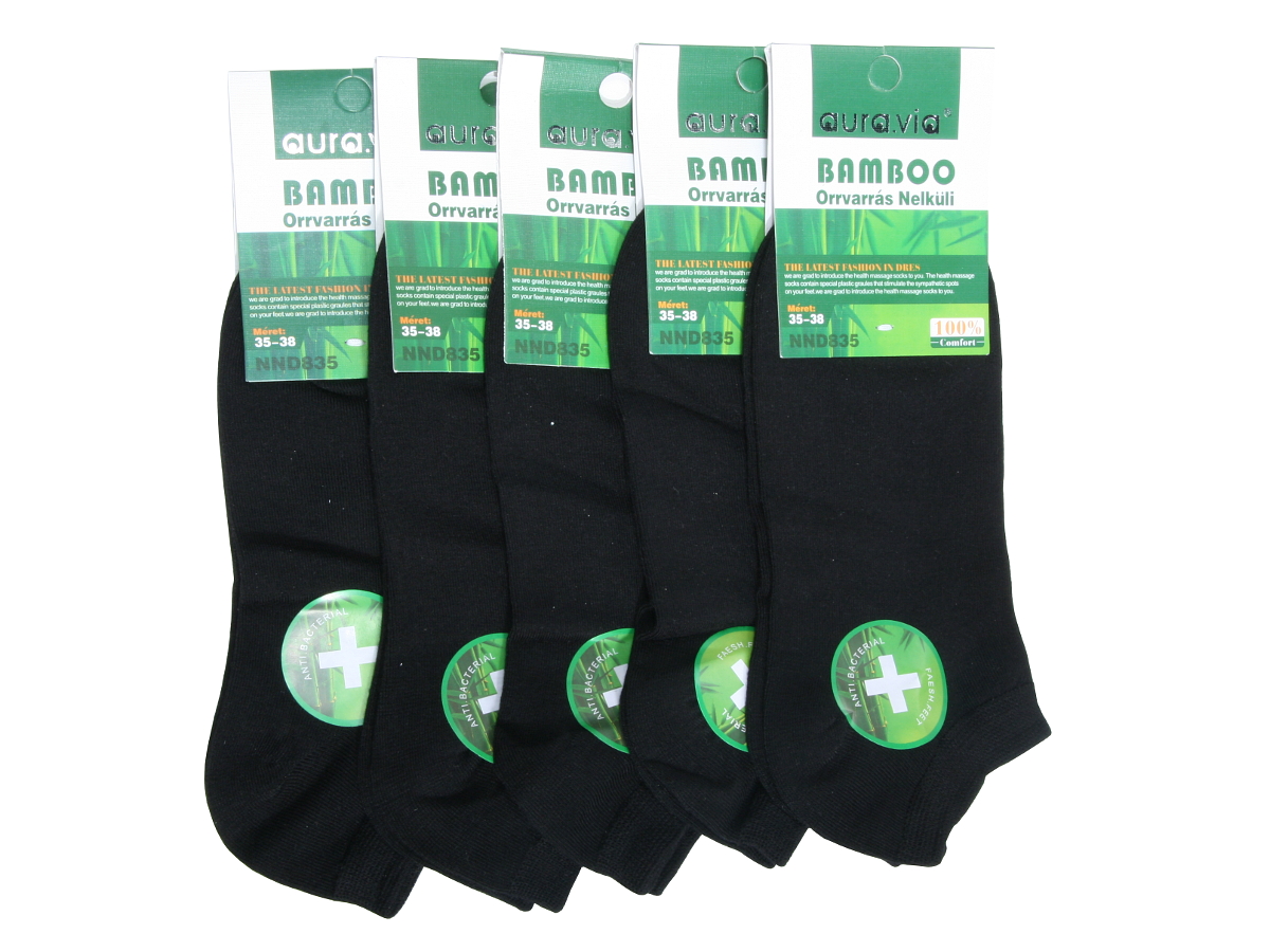 

5 x Skarpetki Stopki Damskie Czarne Bambus 35-38
