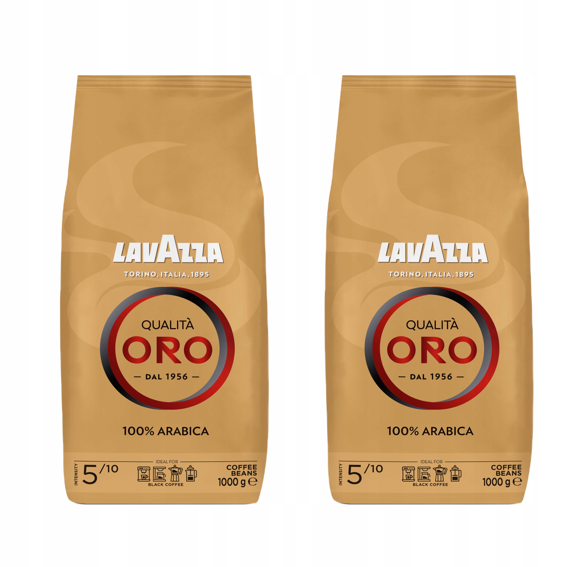 Zestaw 2x Kawa ziarnista Arabica Lavazza Qualita Oro 1kg