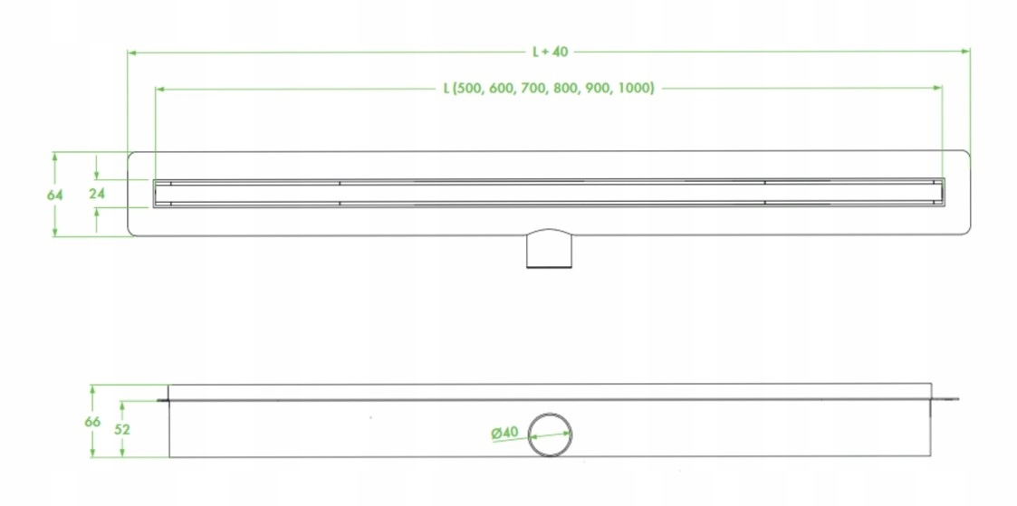 ODPŁYW LINIOWY 70CM STAL NIERDZEWNA WĄSKI RUSZT Marka Laveo