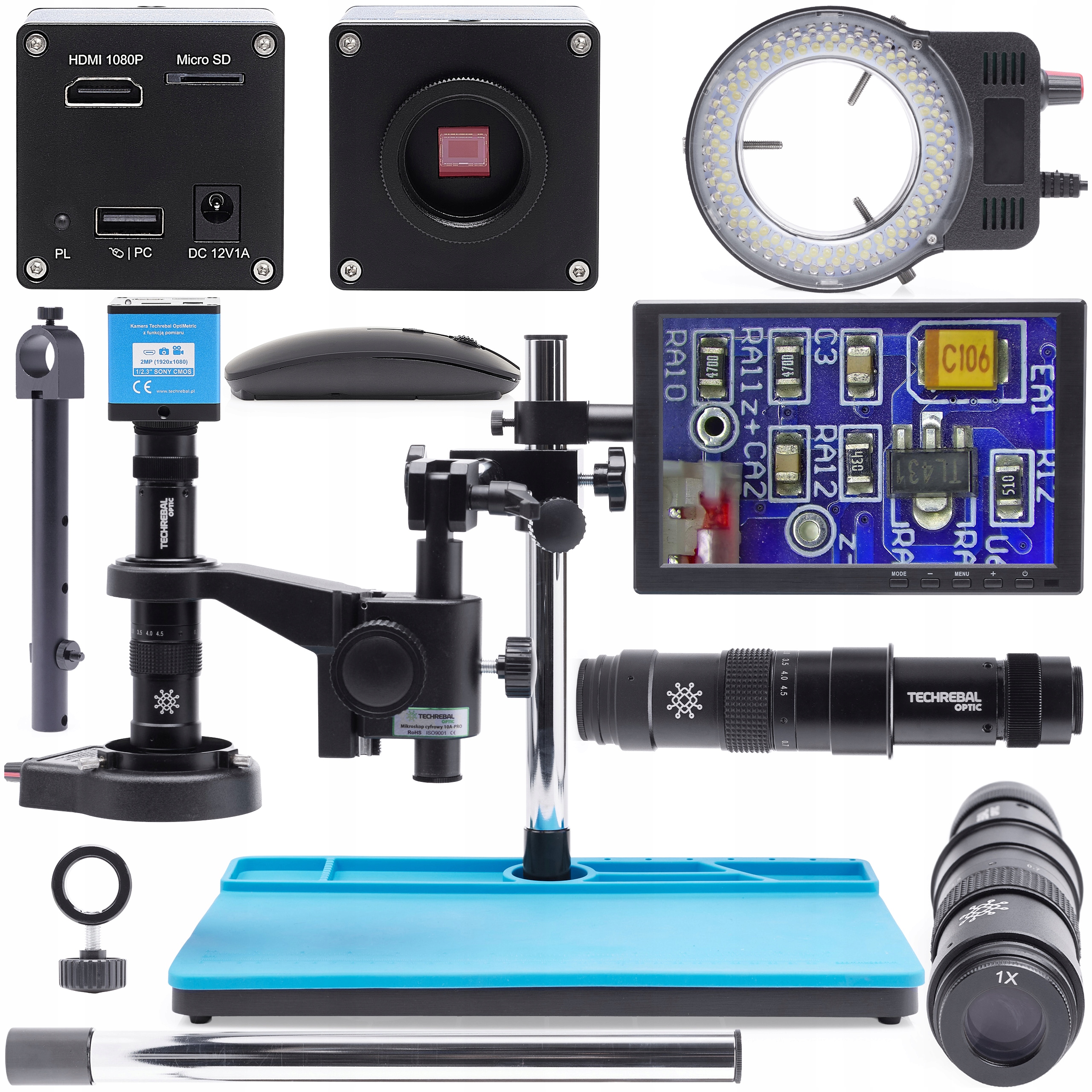 Digitální Mikroskop Techrebal 10A Pro 45X Měřící Kamera 144X