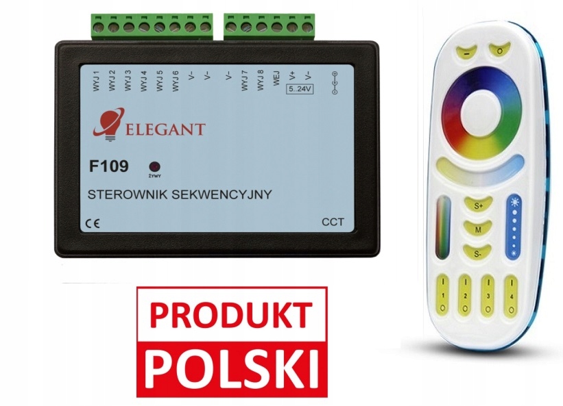 Novinka!8výstup Sekvenční ovladač Elegant F109 vlnový efekt Ws2811 Cct