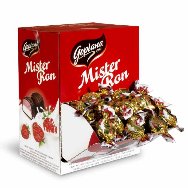 Levně Mister Ron 2,5 kg Goplana Bonbóny Jahodové V Čokoládě 2,5 kg
