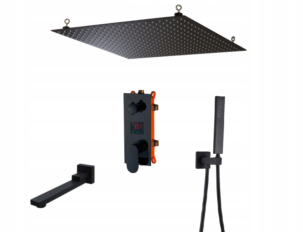 Podomietková Súprava S Dažďovými Tryskami 50 cm Čierna Matná