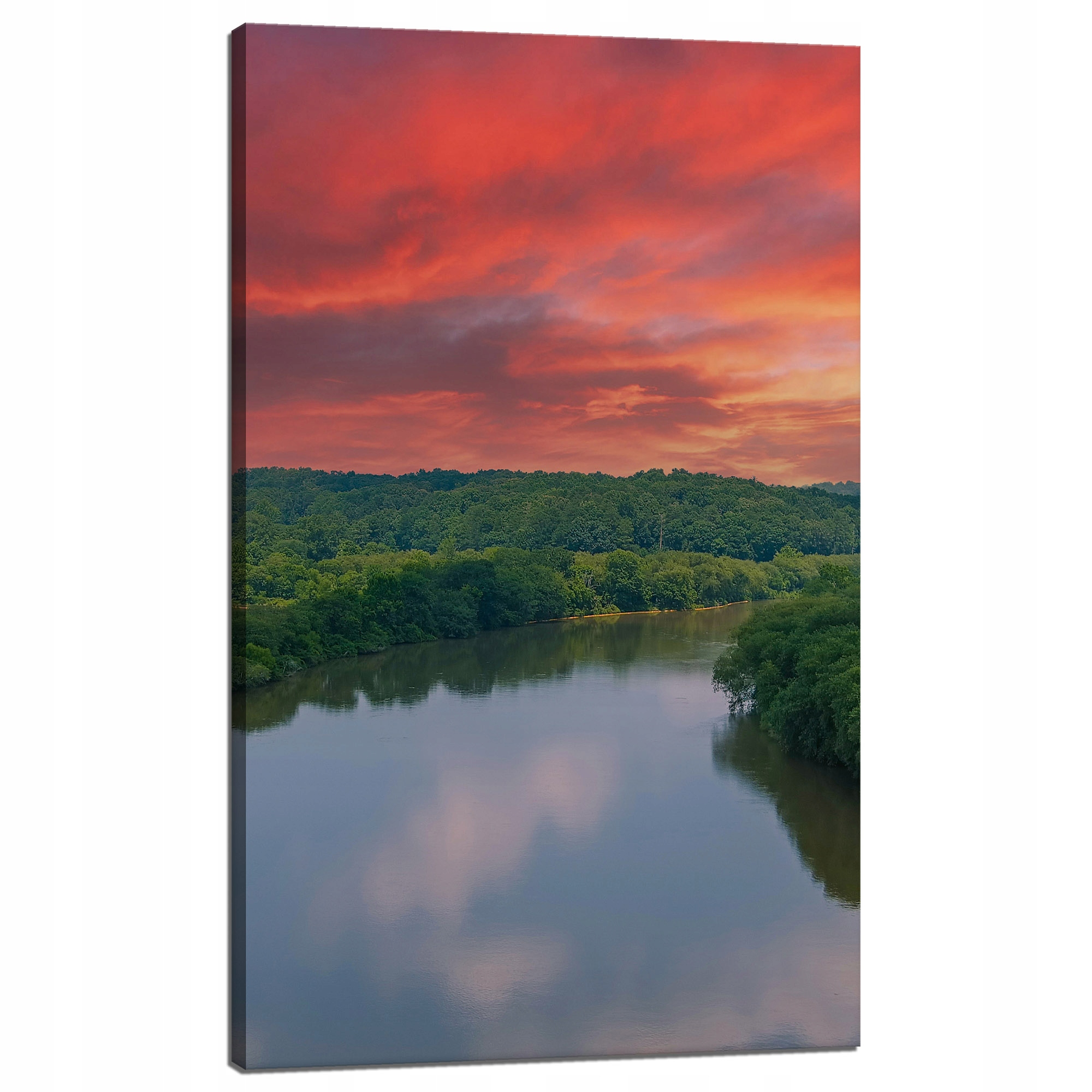 Obraz na plátně Růžové nebe Slunce Řeka Příroda 60x100 cm