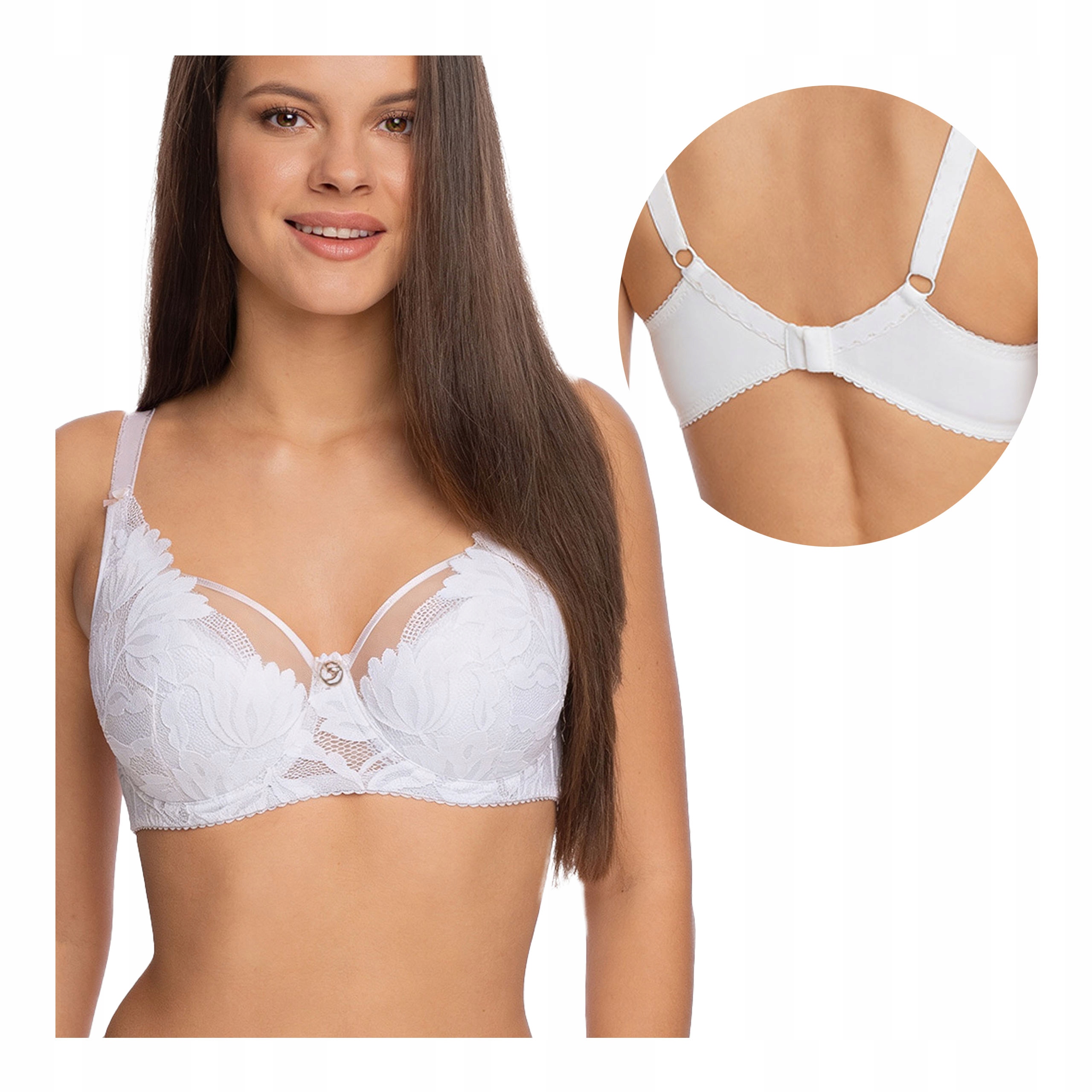 Podprsenka Gaia polovyztužená krajková bílá sexy pohodlná 75H
