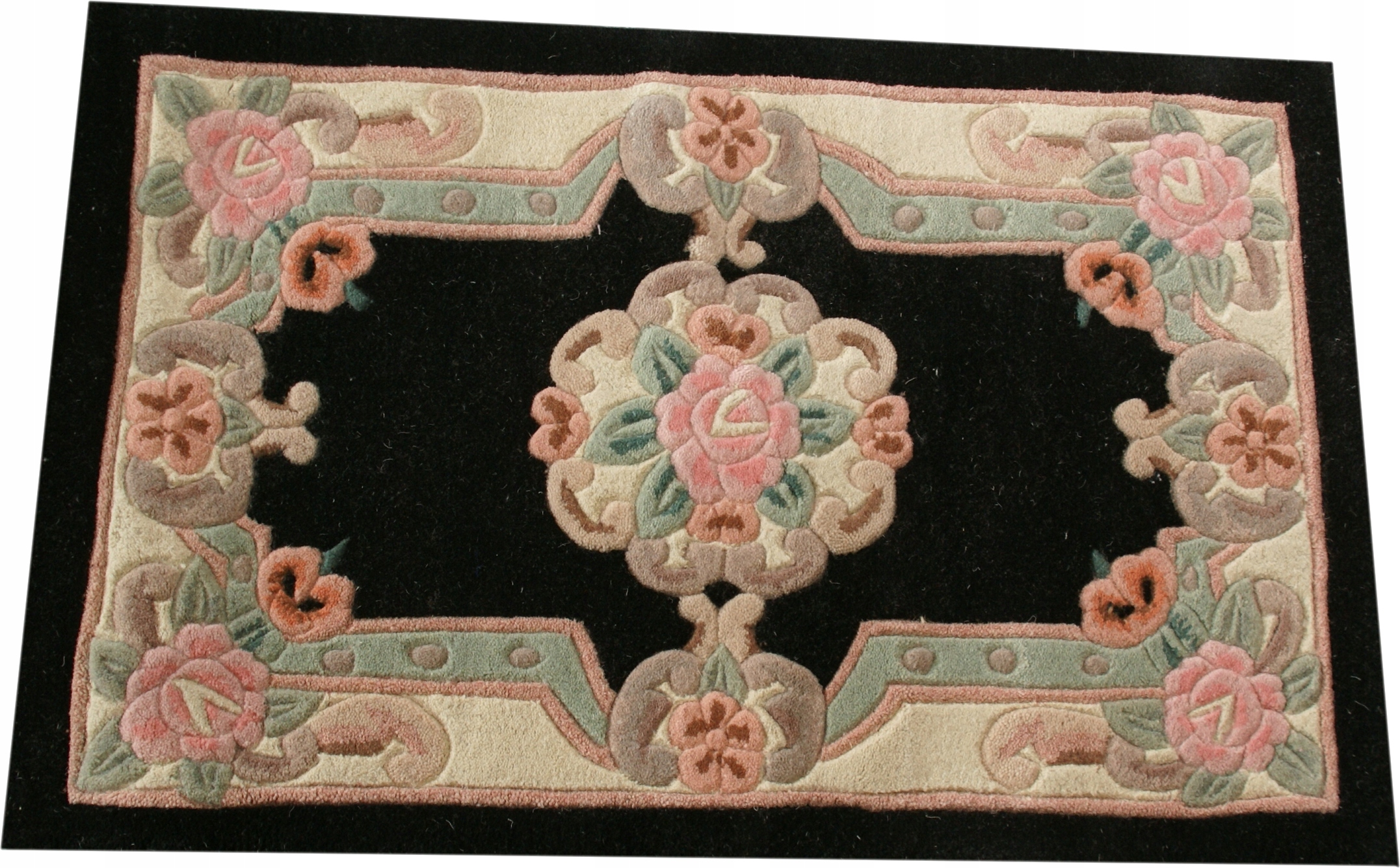 Vlněný koberec typu Aubusson 60x120 černý