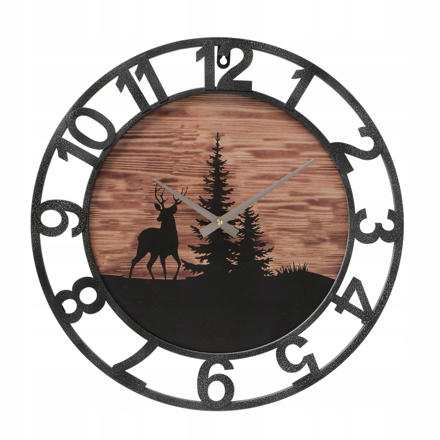 Čierny Okrúhly Nástenný Hodinový Strojček S Zimným Motívom Ludwiga, Priemer 45 CM