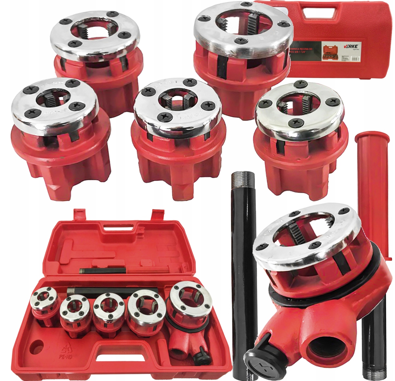 РЕЗЬБОНАРЕЗНОЙ СТАНОК РУЧНОЙ ПЛАШКИ ДЛЯ ТРУБ 5 EL ПЛАШКИ