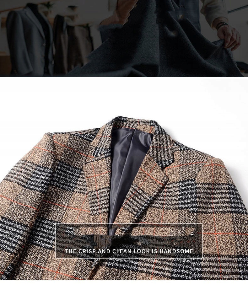 Męska Jednorzędowa Marynarka W Swobodną Kratę Płeć mężczyzna