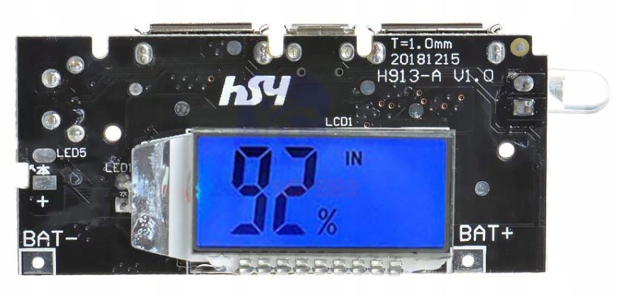 

Moduł Power Bank 2x Usb 2.1A 1A 18650 Li-ion LCD