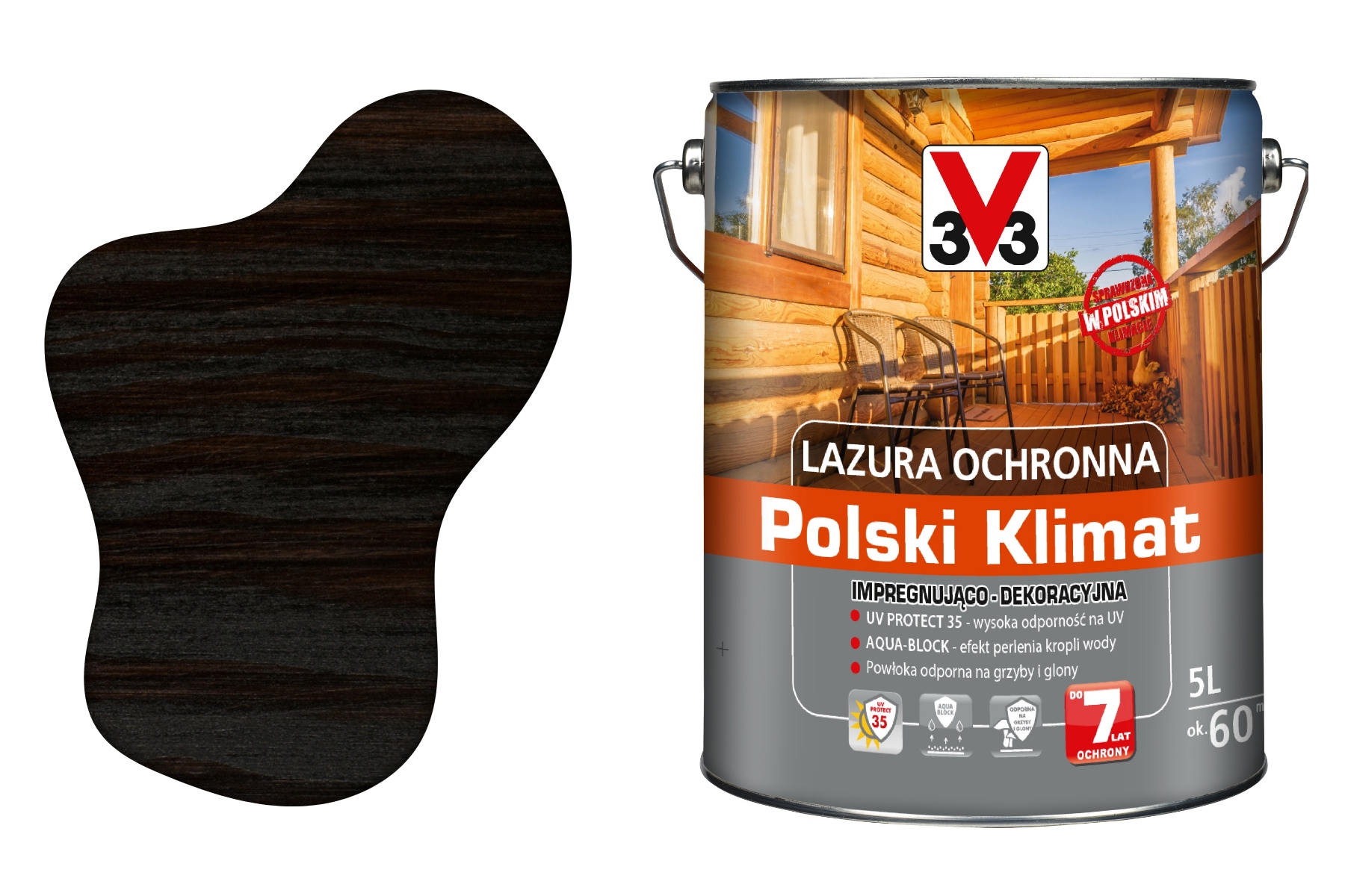 3V3 Wydajna Lazura Wiezby Dach Impregnat Dekoracyjna Do Drewna Extra Polski