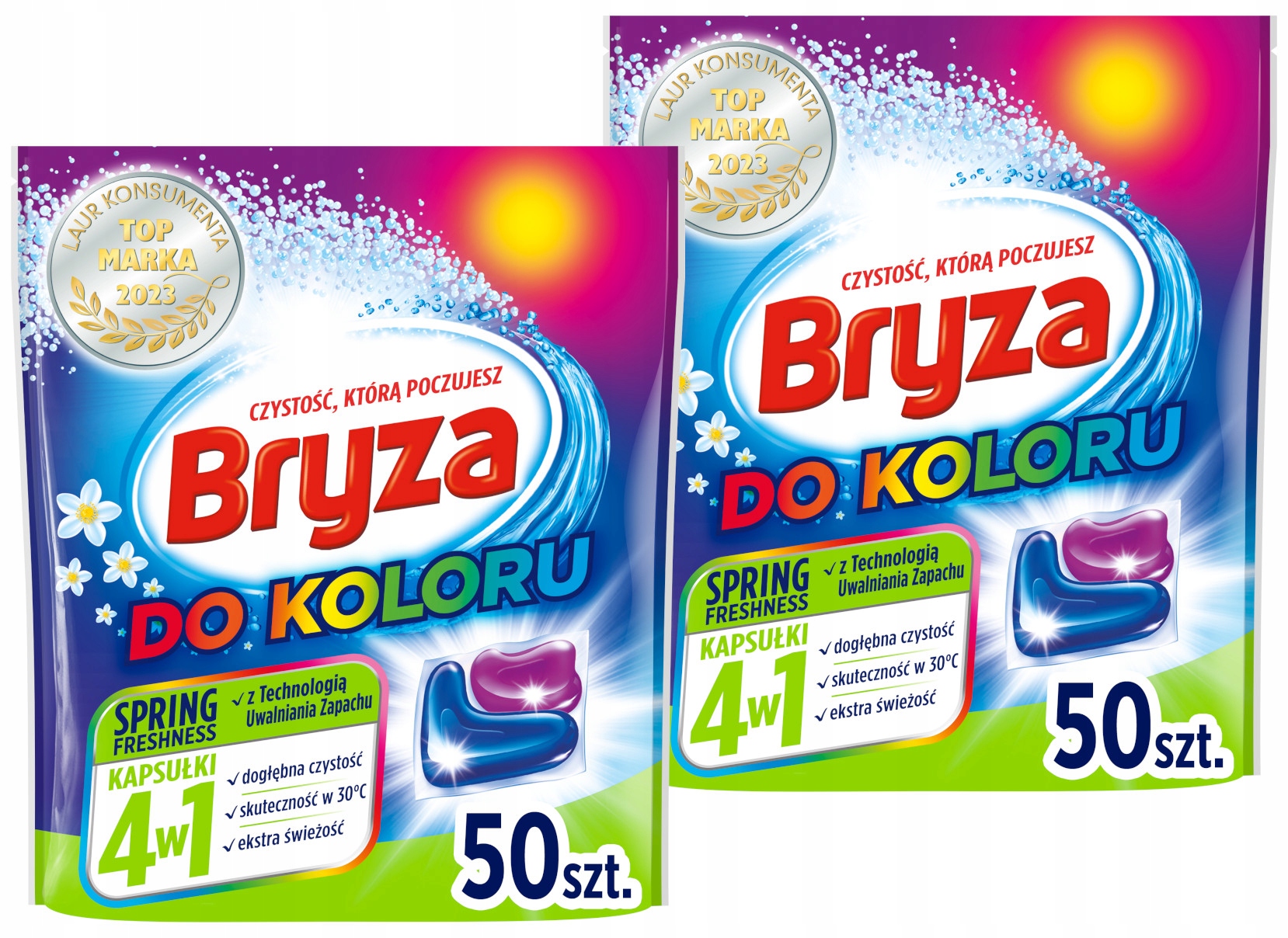 Levně Bryza 4v1 Spring Freshness Color prací Kapsle 100 kusů XXL sada