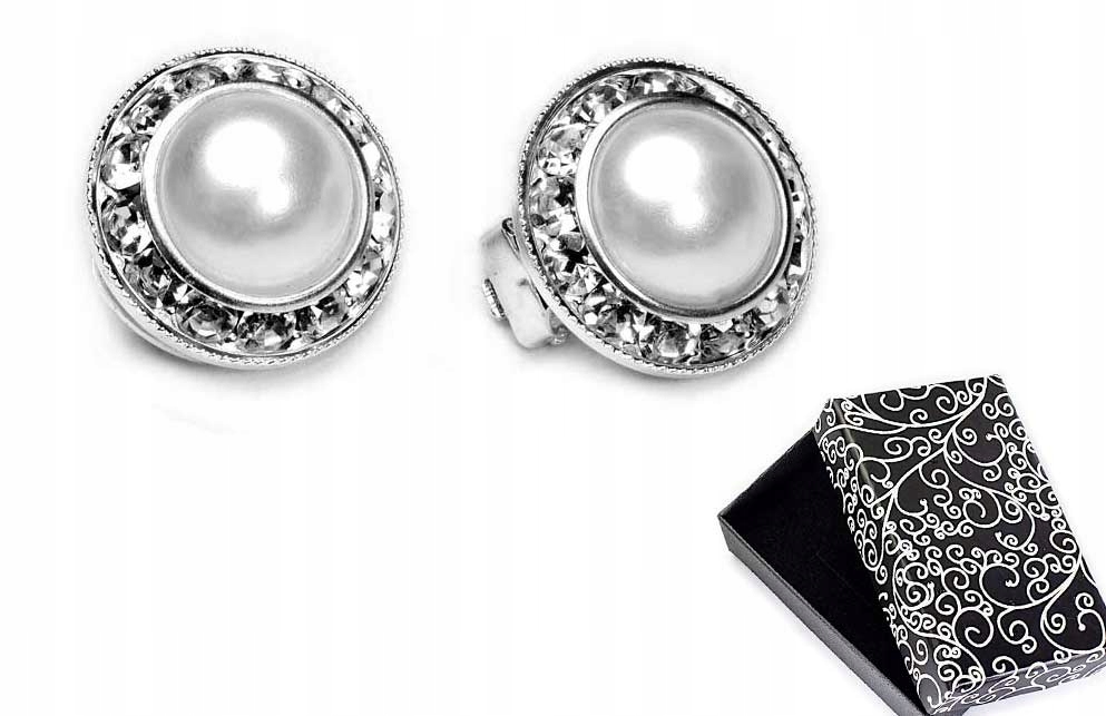 

Duże Klipsy Białe Perły Cyrkonie Jablonex Hit