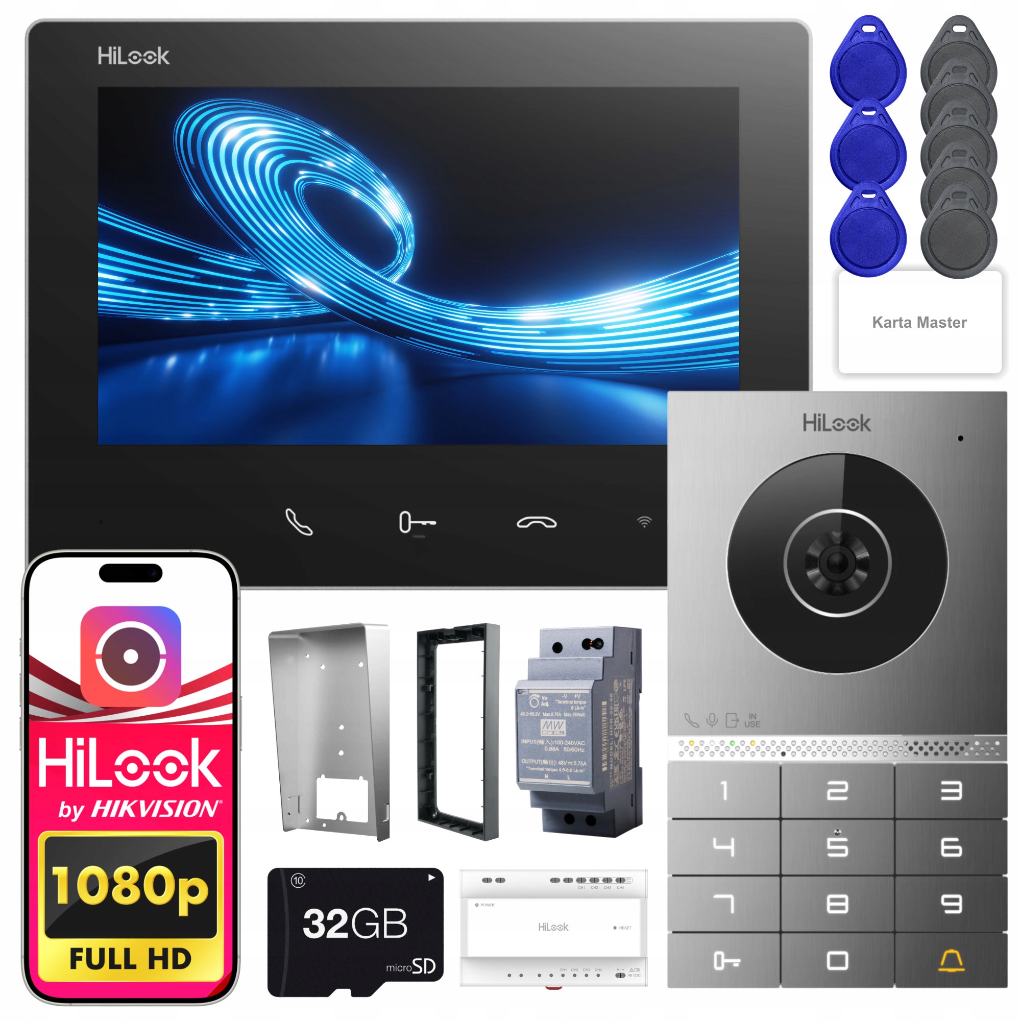 Wideodomofon HD-VIS-02-K Wifi Hd Czytnik Pin Aplikacja Hilook By Hikvision