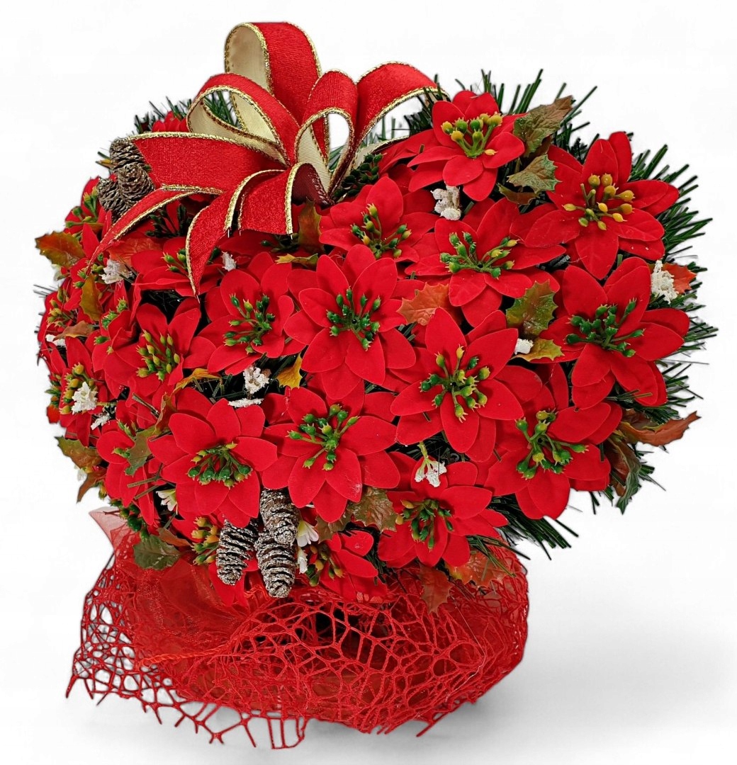 Dekorace Na pomník Srdce Betlémská hvězda Na hrob Vánoce