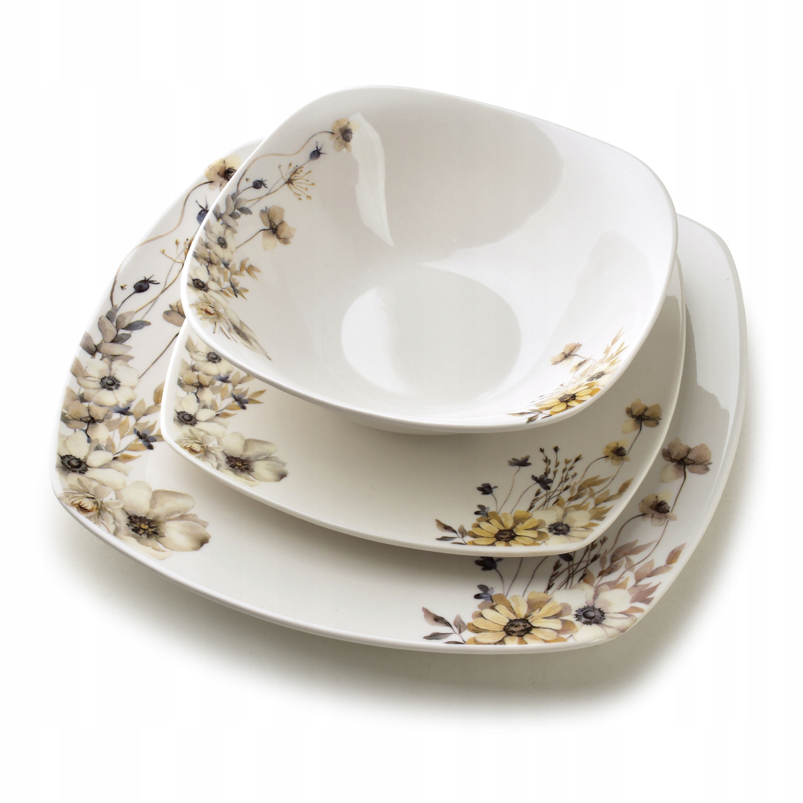 Jídelní souprava porcelánová Lea Prime 24/18/16,5 cm béžová 18el
