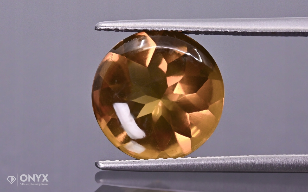 Medový křemen fazetovaný kulatý fi 12 mm