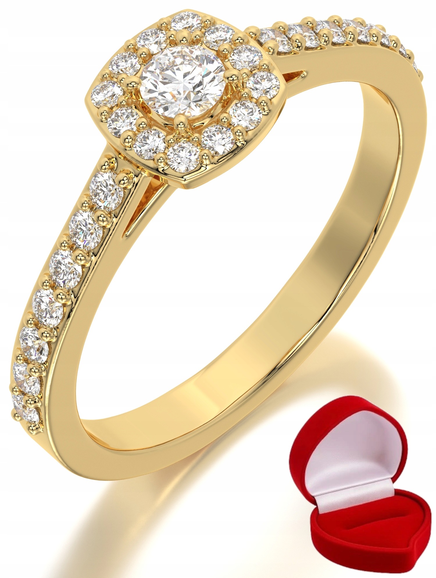 Zlatý Prstýnek 585 14k Diamant Lab Brylant 0,09 ct R11