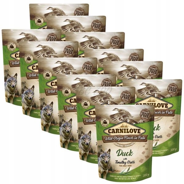 Levně Carnilove Dog Duck & Timothy Grass krmivo Kachna 12x300 g 12 balení