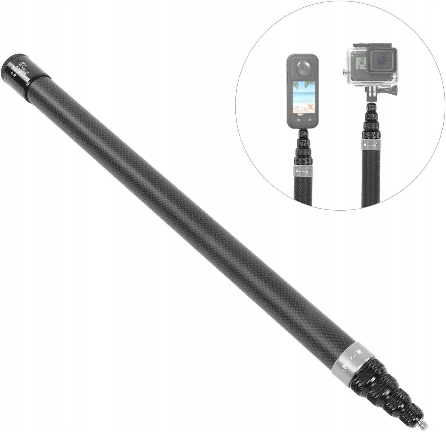 Niewidzialny Selfie Stick Kijek do insta360 X4/ONE X2/ONE R Regulowany 3M