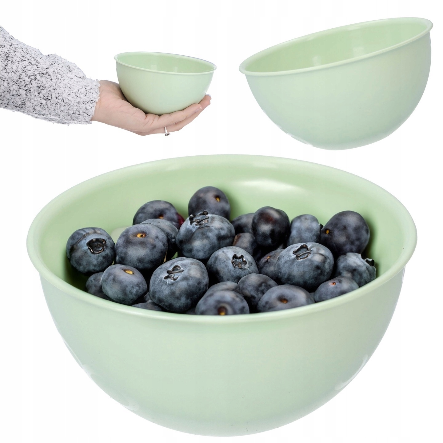 MISECZKA PLASTIKOWA zielona do sałatek owoców kuchenna 0,5l wytrzymała